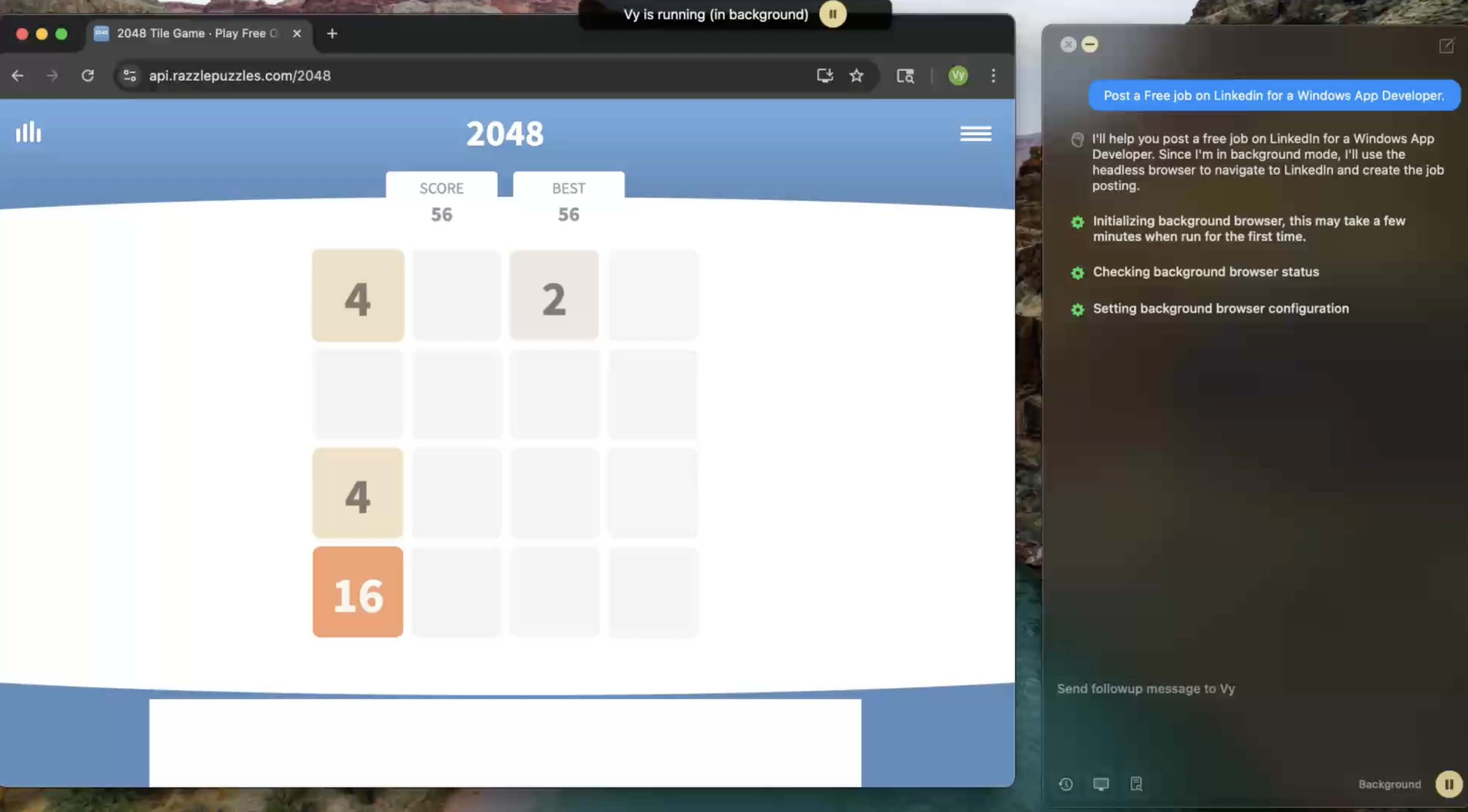 Background Mode Task Running